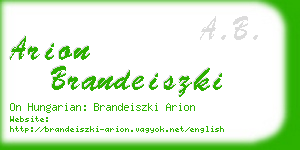 arion brandeiszki business card